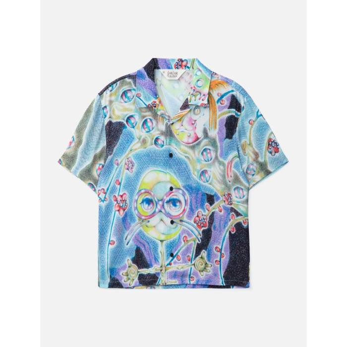Brain Dead 【 Aspen Eyes Button-Up Shirt Men Blue 】 メンズ 青み 青色