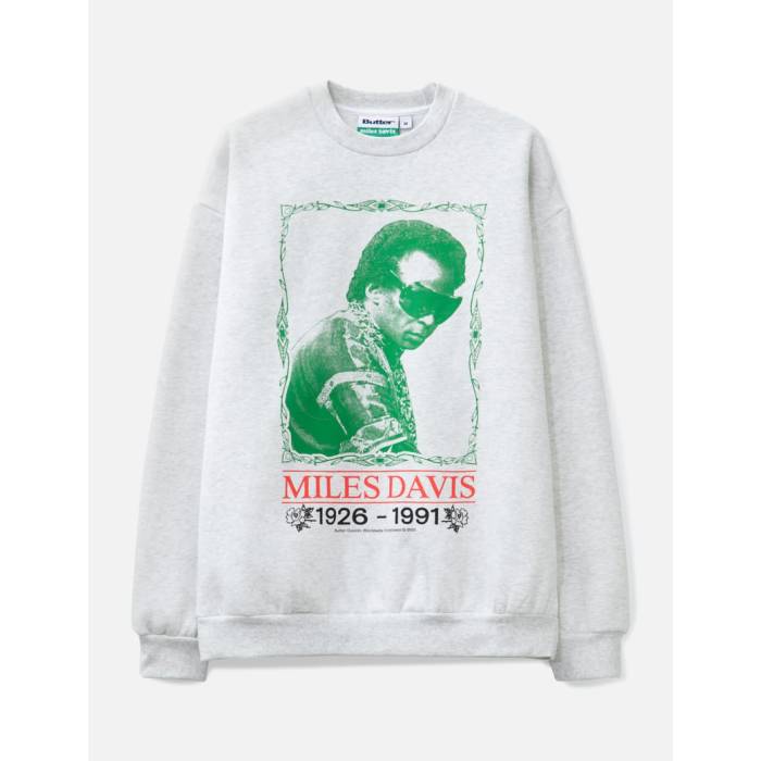 Butter Goods 【 X Miles Davis Thanks Crewneck Men Ash 】 メンズ|スニケス
