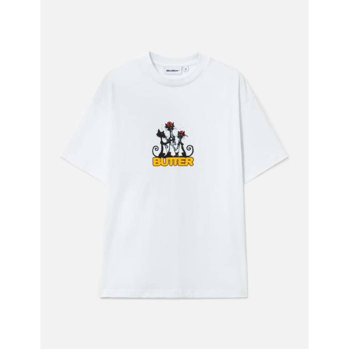 Butter Goods 【 Cats T-Shirt Men White 】 Tシャツ メンズ 白色 ホワイト
