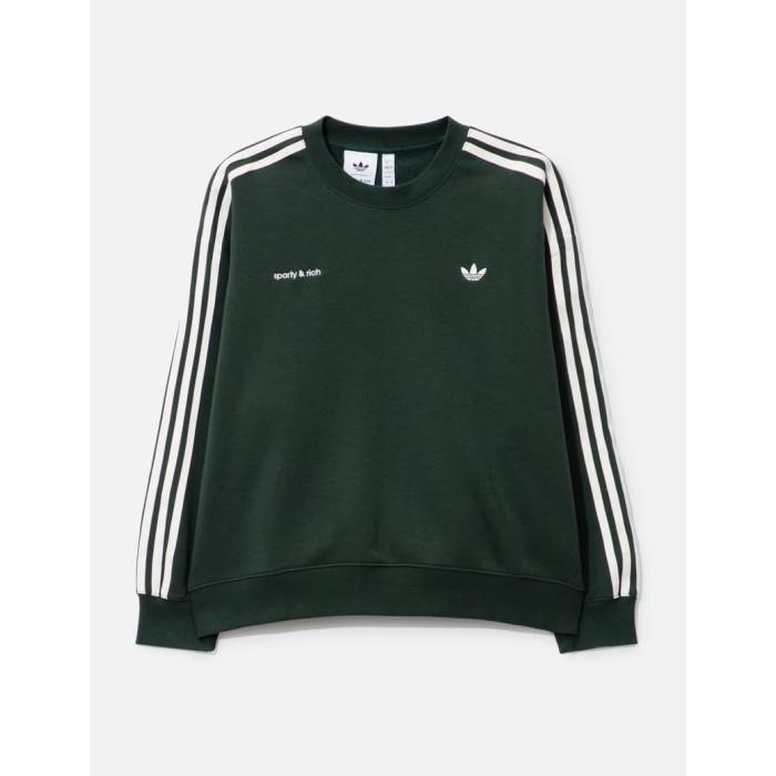 アディダス Adidas Originals 【 Sporty \u0026 Rich Sweatshirt Unisex Shadow Green 】 汗水 調教師 ユニ一発やる シャドー・シャドウ green 緑・緑であること