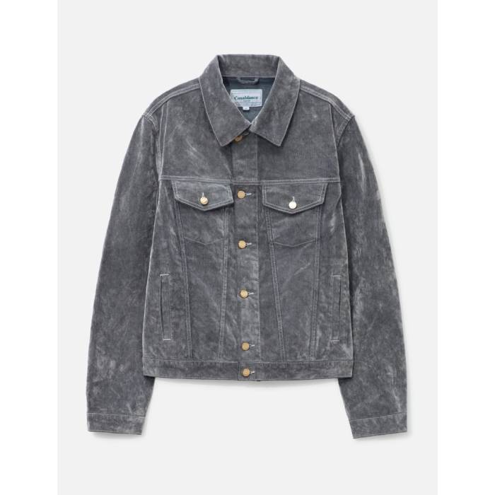 カサブランカ Casablanca 【 Peach Denim Jacket Unisex Peach Denim Aqua Blue 】 デニム Jacket ジャケット ユニセックス デニム アクア 青色 ブルー｜スニケス