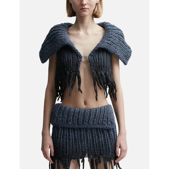 Misbhv 【 Coated Bulky Knitted Top Women Denim Blue 】 レディース ジーンズ 青碧 青碧