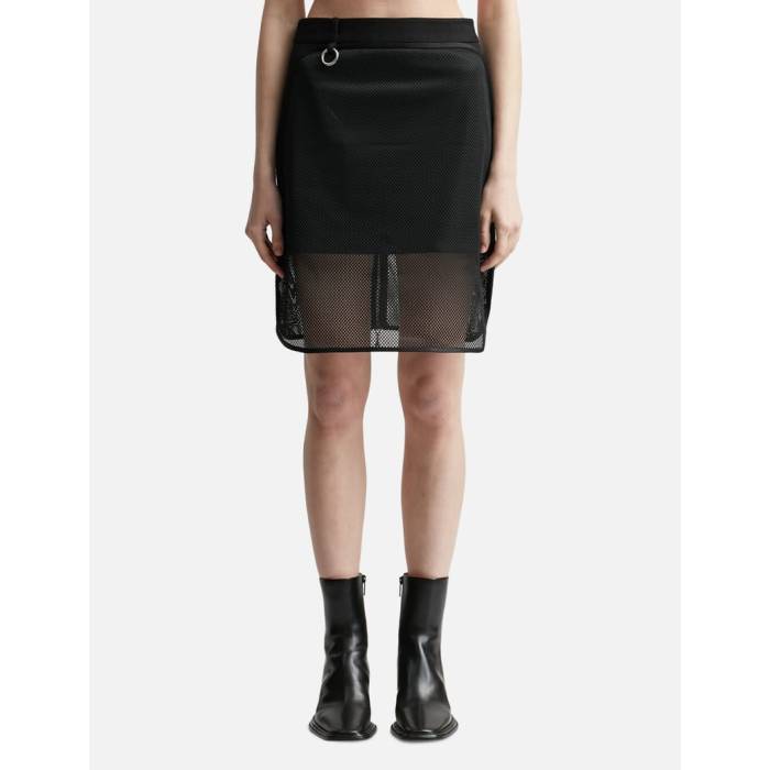 Private Policy 【 Mesh Denim Double-Layer Skirt Women Black 】 デニム レディース 黒色 ブラック
