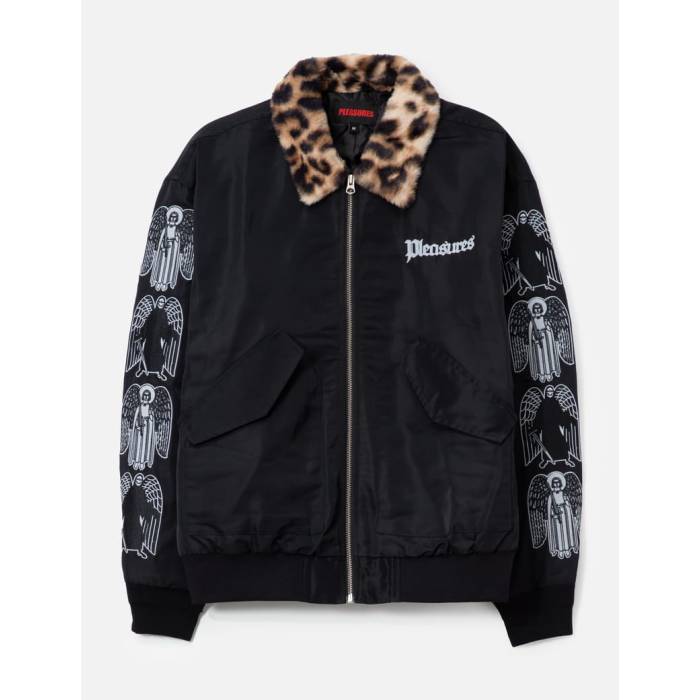プレジャーズ Pleasures 【 Angel Demon Flight Jacket Men Black 】 Flight 飛翔 Jacket 上衣 メンズ 黒いこと 黒いこと