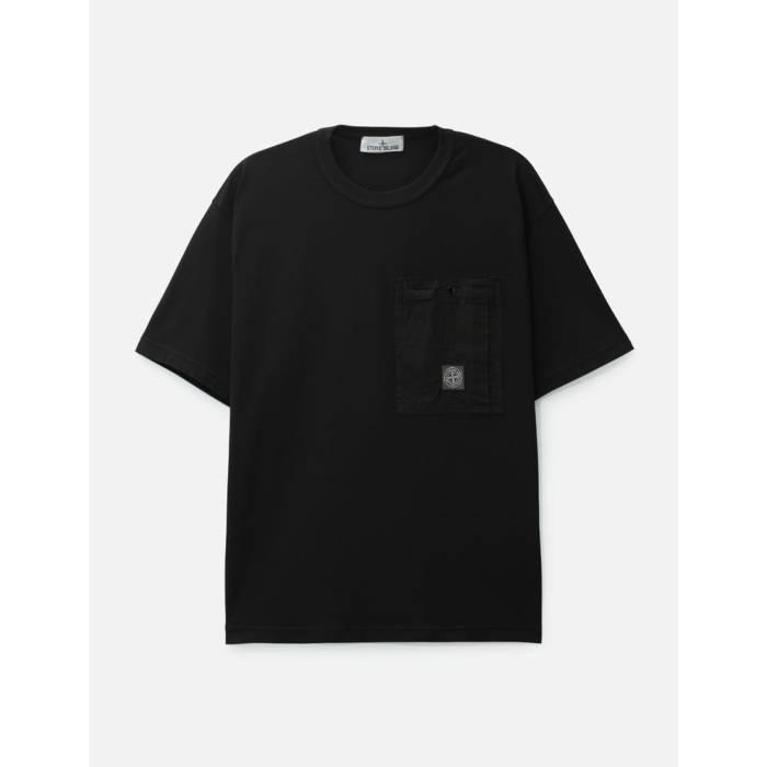 ストーンアイランド Stone Island 【 Combed Organic Cotton Jersey T-Shirt Men Black 】 ジャージ Tシャツ メンズ 黒色 ブラック