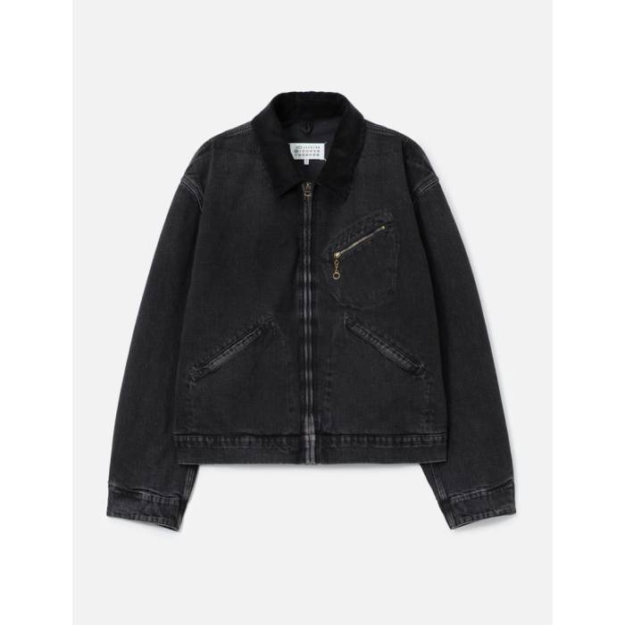 メゾンマルジェラ Maison Margiela 【 Denim Jacket Men Washed Black 】 ジーンズ上衣 メンズ 黒いこと 黒いこと