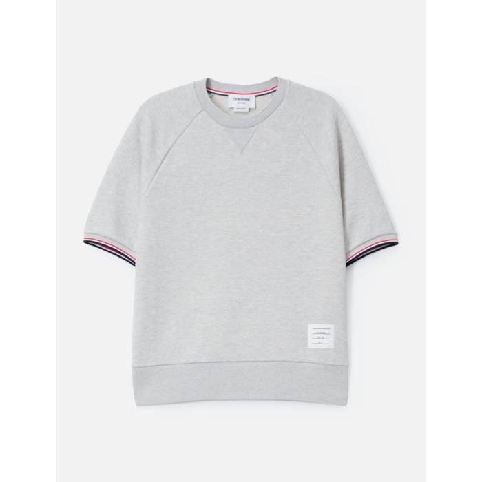 トム 赤銅色 Thom Browne 【 Short Sleeve Raglan Pullover Men Light Gray 】 Sleeve 衣袂 Raglan ラグラン メンズ gray 薄墨色・薄墨色・薄墨色