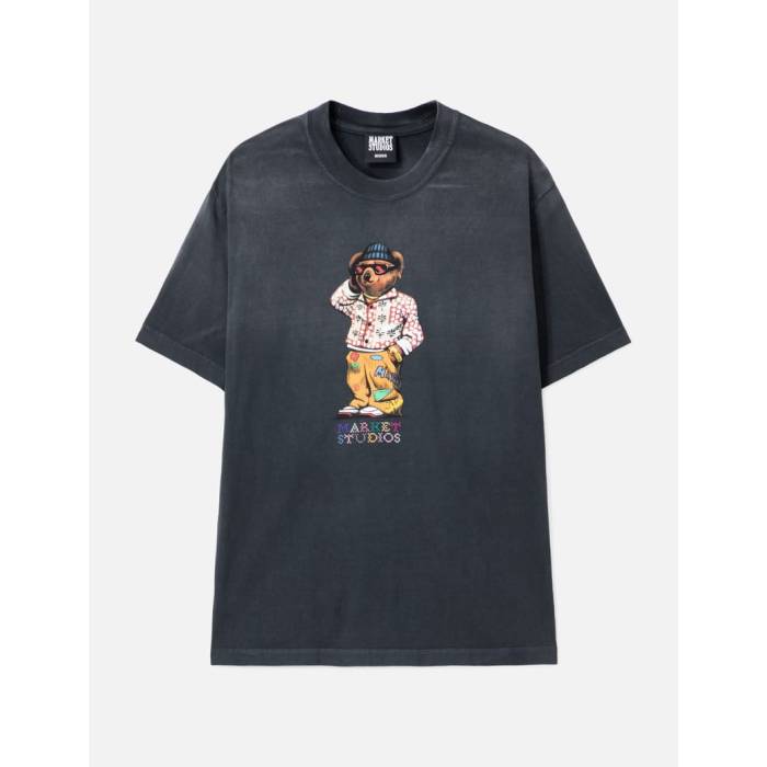 Market 【 Folk Fitted Bear T-Shirt Men Pirate Black 】 Tシャツ メンズ 黒色 ブラック
