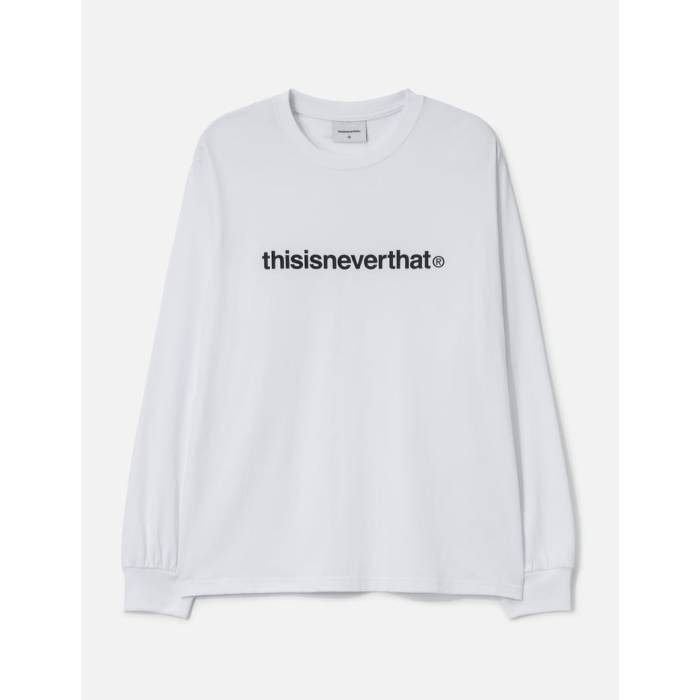 【 T-Logo Long Sleeve T-Shirt Men White 】 Sleeve 衣袂 ティーシャツ メンズ 白いこと 白いこと