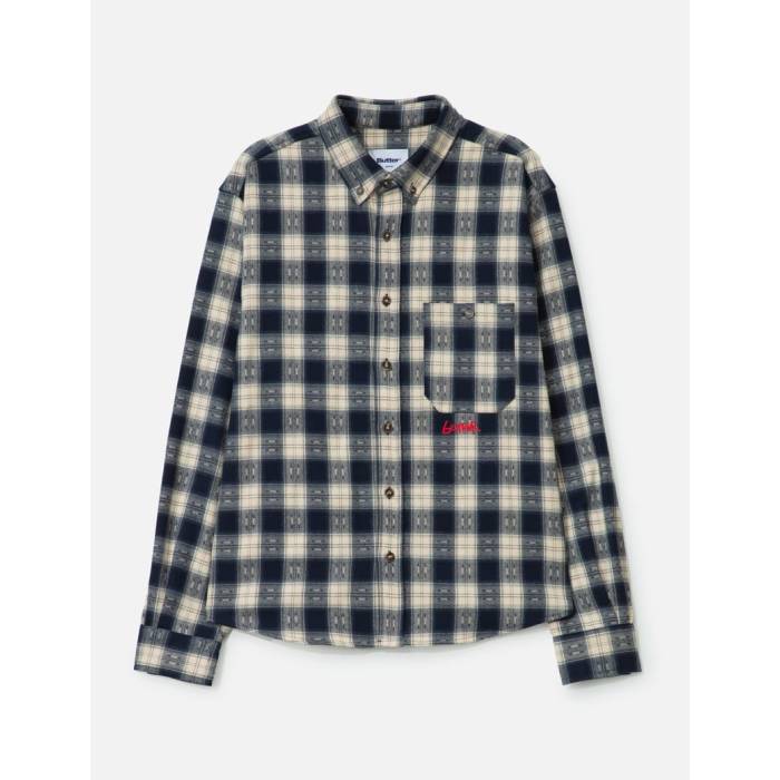 Butter Goods 【 Sirocco Shirt Men Navy / White 】 メンズ 紺色 ネイビー 白色 ホワイト