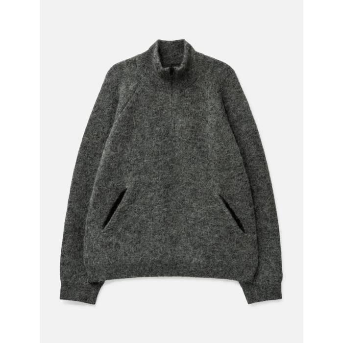 Hiking Patrol 【 Essence Mohair Mixed Knit Top Men Dark Grey 】 ニット メンズ 灰色 グレー