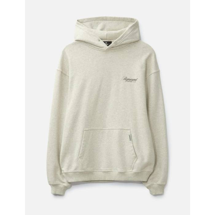 Represent 【 Owners’ Club Script Hoodie Men Cream Marl 】 野球クラブ 脚本 フーディー パーカー メンズ 皮膚軟化剤