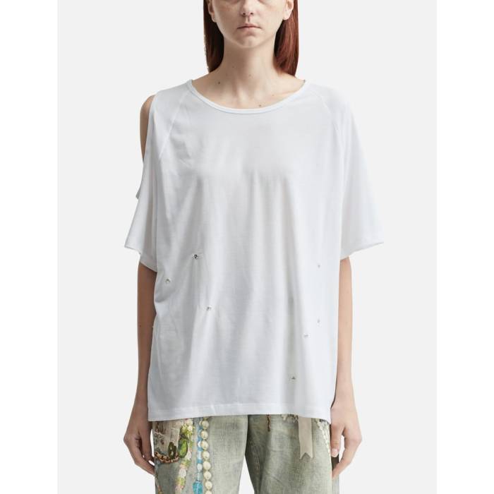 Deinet 【 One-Slit Snap T-Shirts In White Women White 】 Tシャツ 白色 ホワイト レディース 白色 ホワイト
