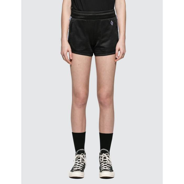 マルセロバーロン Marcelo Burlon 【 Cross Tape Shorts Women Black 】 ショーツ レディース 黒色 ブラック