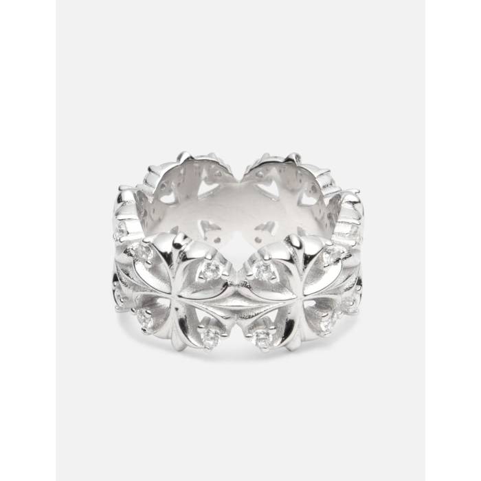 Midnightfactory 【 Maltese Cross Quadruplets Ring Unisex White Stones 】 ユニ一発やる 白いこと 白いこと