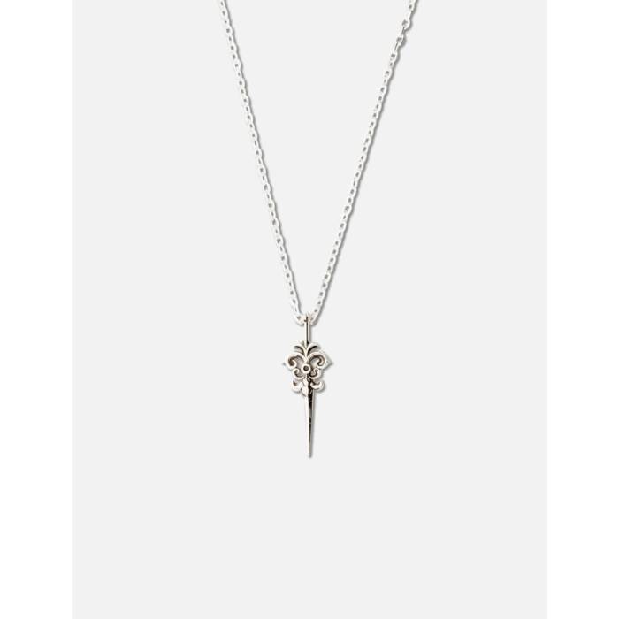 Midnightfactory 【 Sword Pendant Oxidised Necklace Unisex Oxidised &Amp; Black Stones 】 ネックレス ユニセックス 黒色 ブラック