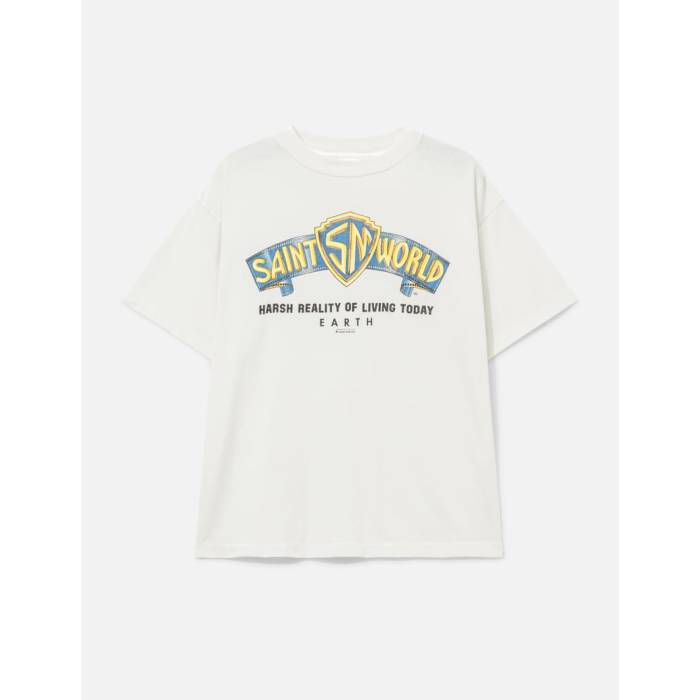 Saint Michael 【 Saint World Short Sleeves T-Shirt Men White 】 プルオーバー メンズ 白いこと 白いこと