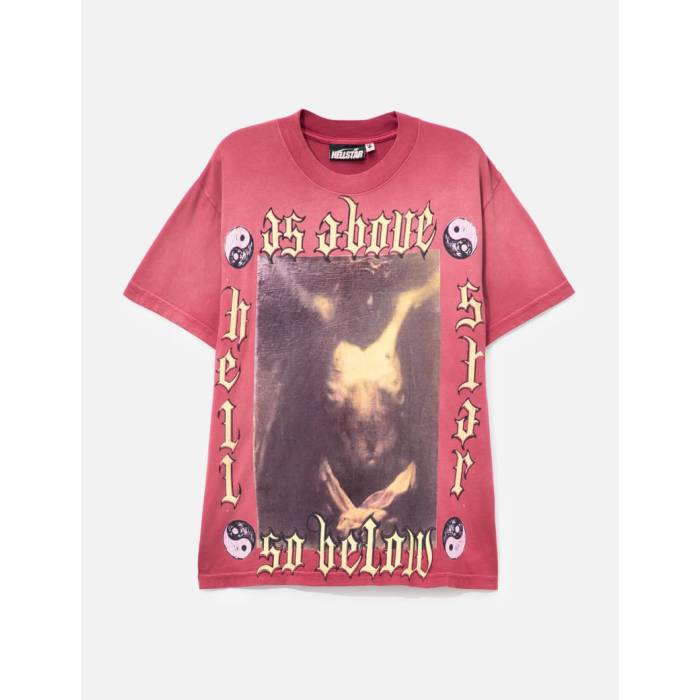 Hellstar 【 無水亜ヒ酸 Above So Below T-Shirt (Studs) Men Red 】 プルオーバー メンズ Red 赤・赤いこと