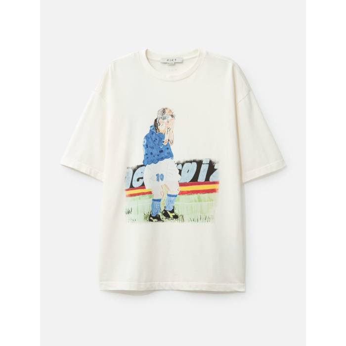 Piet 【 Illustrated T-Shirt Men Bone White 】 Tシャツ メンズ 白色 ホワイト