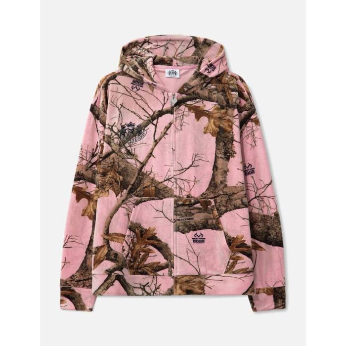 プレジャーズ Pleasures 【 X Juicy Couture Realtree Velour Hoodie Men Pink Edge 】 天鵞絨 フーディー パーカー メンズ pink サクラ色