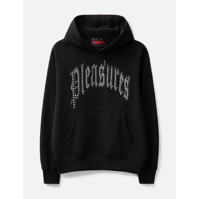 プレジャーズ Pleasures 【 Twitch Studded Hoodie Men Black 】 フーディー パーカー メンズ 黒色 ブラック