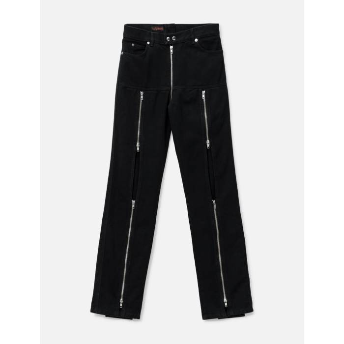 Luu Dan 【 Zipped Riot 5-Pocket Unisex Black Rinse 】 ユニセックス 黒色 ブラック｜スニケス
