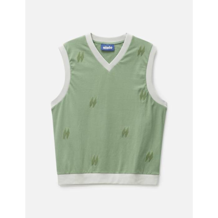 Ololo 【 Summer Vest Pique Men Pistachio 】 Summer 炎節 より良い メンズ