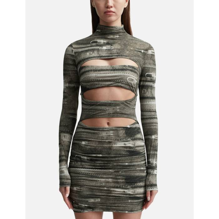 Misbhv 【 Elena Zipper Turtleneck Mini Dress Women Multicolor 】 お召しもの レディース