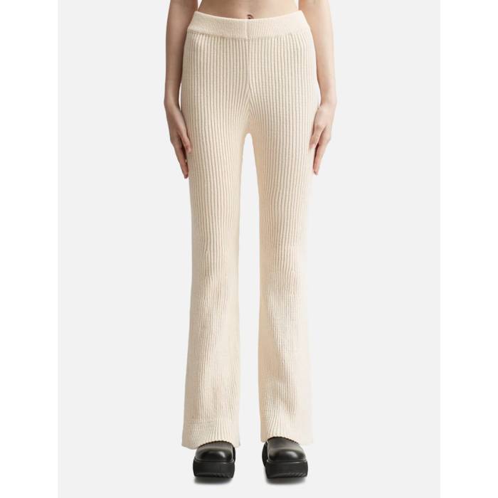 アミ Ami 【 Ribbed Trousers Women Natural White 】 レディース ナチュラル 白色 ホワイト