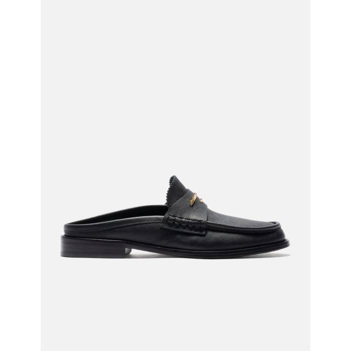 アレキサンダーワン Alexander Wang 【 Carter Loafer Mule Women Black 】 置き目毛革 シューズ レディース 黒いこと 黒いこと