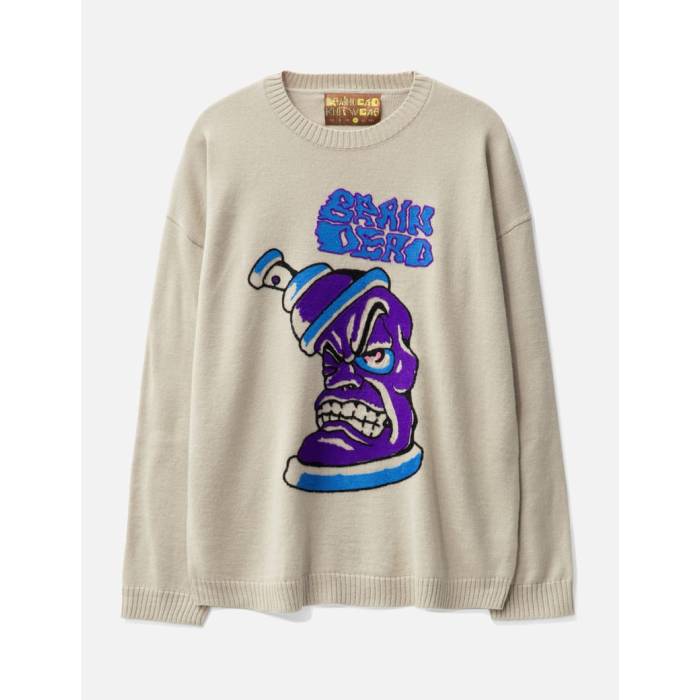 Brain Dead 【 Spray Can Sweater Men Natural 】 トレーナー メンズ ナチュラル