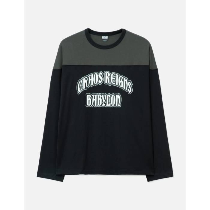 Babylon 【 Long Sleeve Football Tee Men Black 】 Sleeve スリーブ フットボール Tシャツ メンズ 黒色 ブラック