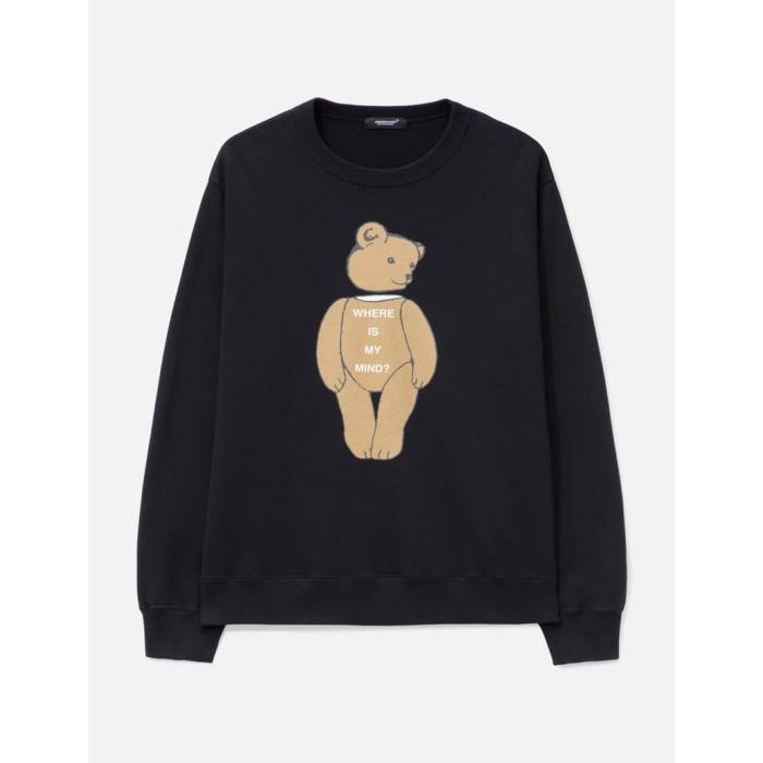 アンダーカバー Undercover 【 Uc1F4891-2 "Where Is My Mind" Bear Sweatshirt Men Black 】 スウェット トレーナー メンズ 黒色 ブラック｜スニケス