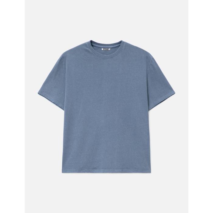 Coor 【 Damaged Color Dyed Crop T-Shirt Men Washed Blue 】 Crop クロップ Tシャツ メンズ 青色 ブルー 29,175円