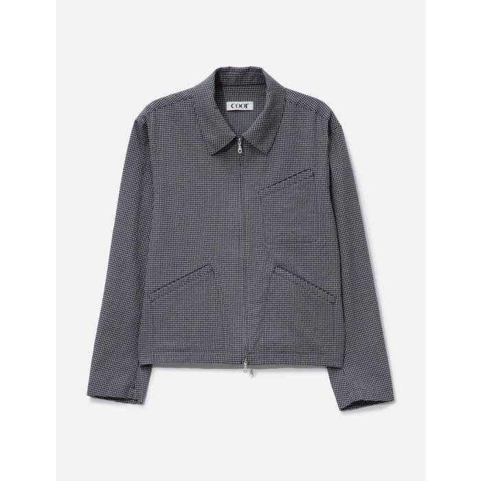 Coor 【 Micro Check Shirt Zip-Up Men Blue Check 】 Micro ミクロ メンズ 青み 青色