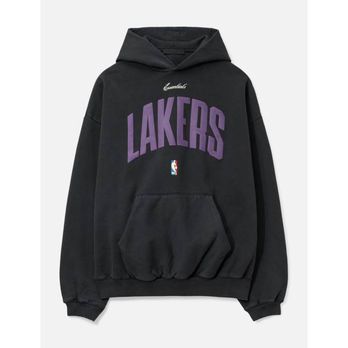 Fear Of God Essentials 【 Fear Of God X Nba Lakers 90'S Hoodie Men Black 】 Lakers レイカーズ フーディー パーカー メンズ 黒色 ブラック｜スニケス
