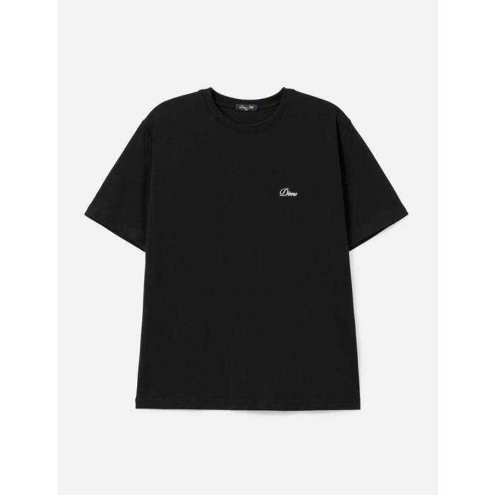 Dime 【 Cursive Small Logo T-Shirt Men Black 】 ロゴ Tシャツ メンズ 黒色 ブラック
