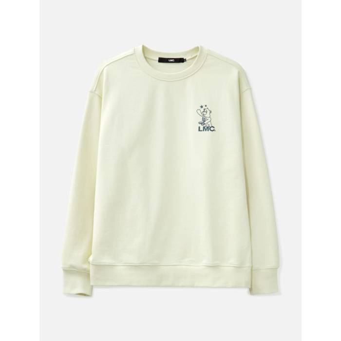 Lmc 【 Telescope Bear Sweatshirt Men Ivory 】 汗水 調教師 メンズ 象牙色