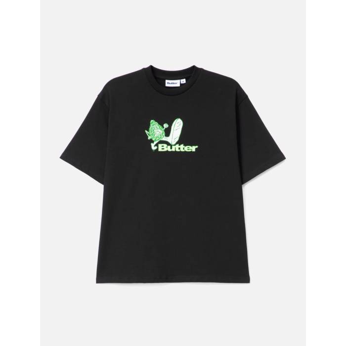 Butter Goods 【 Steppin\u0027 Logo Tee Men Black 】 ロゴタイプ ティーシャツ メンズ 黒いこと 黒いこと