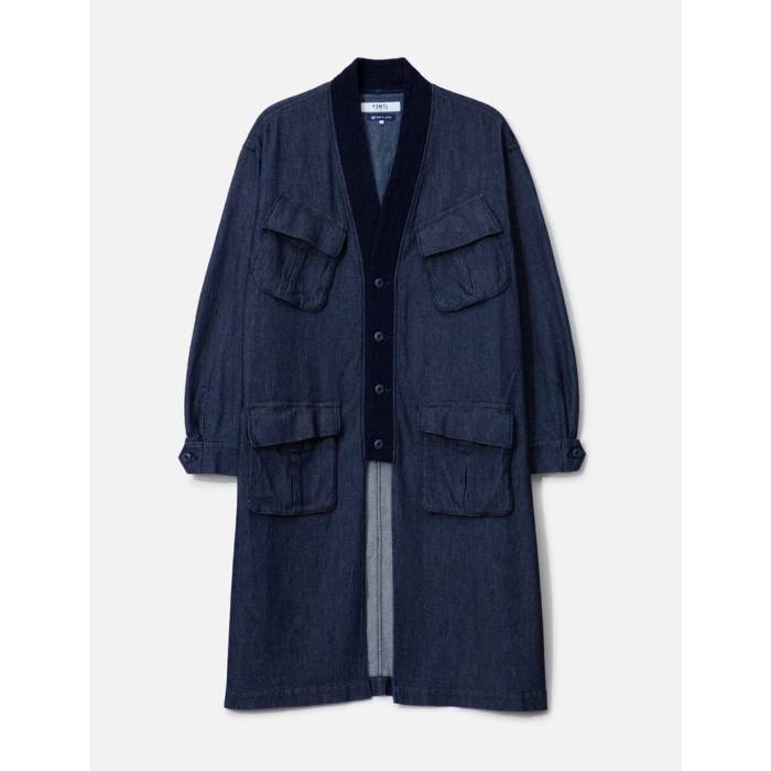 Fdmtl 【 Haori Jungle Long Jacket Rinse Men Indigo 】 Jacket 上衣 メンズ 藍色・インディゴ