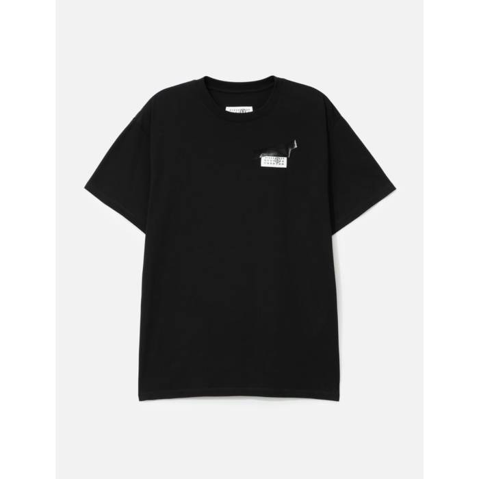 メゾン マルジェラ Mm6 Maison Margiela 【 Trompe L'oeil T-Shirt Unisex Black 】 Tシャツ ユニセックス 黒色 ブラック