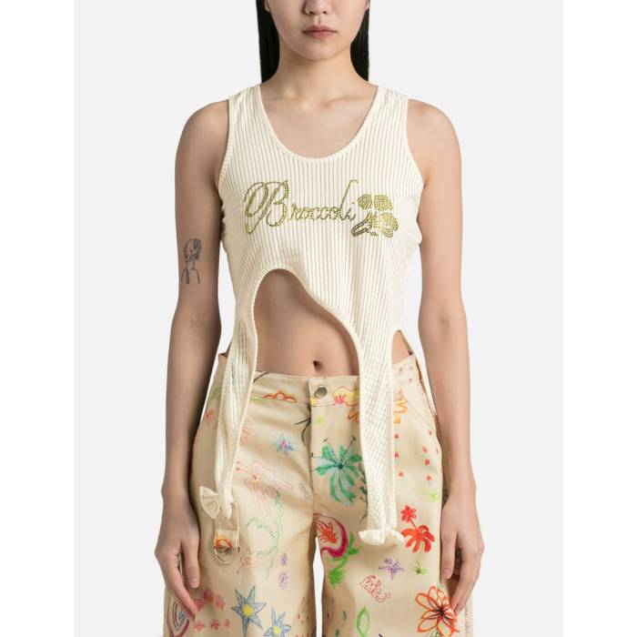 Collina Strada 【 Broccoli Thistle Tank Women Seersucker 】 タンクトップ レディース