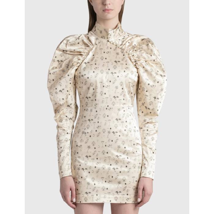 Rotate Birger Christensen 【 Kim Dress Women White Sand Comb 】 お召しもの レディース 白いこと 白いこと 砂色・沙子