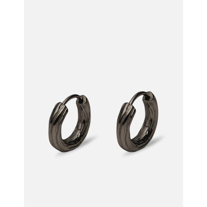 Midnightfactory 【 Woody Hoop Earrings Unisex Black 】 フープ イヤリング ユニ一発やる 黒いこと 黒いこと