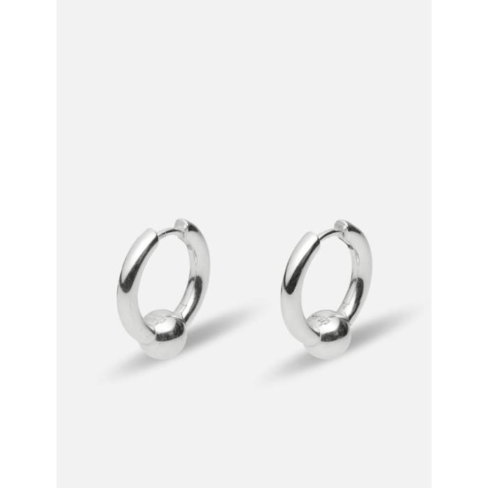 Twojeys 【 One Ball Earrings Unisex Silver 】 イヤリング ユニ一発やる Silver しろがね色・しろがね色
