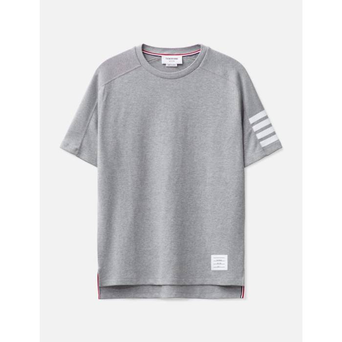 トム 赤銅色 Thom Browne 【 Cotton 4-Bar Short Sleeve T-Shirt Men Light Gray 】 Sleeve 衣手 プルオーバー メンズ gray 薄墨色・薄墨色・薄墨色