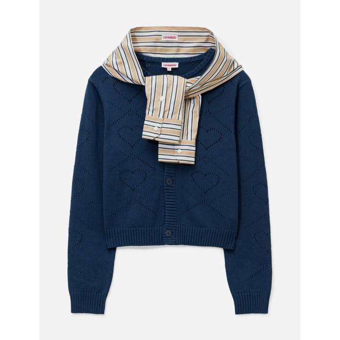 Charles Jeffrey Loverboy 【 Hold Me Cardigan Unisex Navy/ Beige Stripe 】 ジレー ユニ一発やる 紺色 米国海軍 ベージュ Stripe 縞模様
