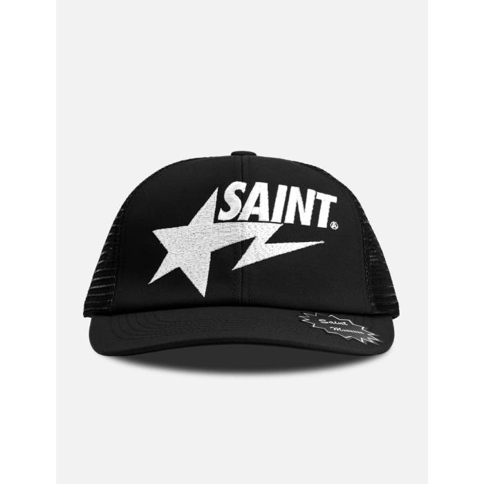 Saint Michael 【 X A Bathing Ape Mesh Cap Men Black 】 旗がしら かぶり笠 メンズ 黒いこと 黒いこと