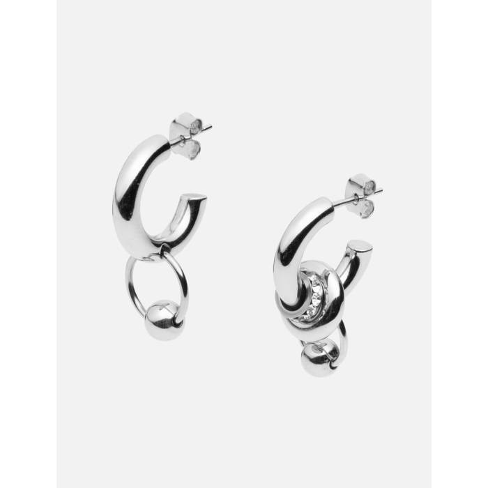 Justine Clenquet 【 Isa Earrings Unisex Silver 】 イヤリング ユニ一発やる Silver しろがね色・しろがね色