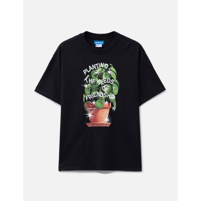Market 【 Smiley Seeds Of Friendship T-Shirt Men Black 】 プルオーバー メンズ 黒いこと 黒いこと
